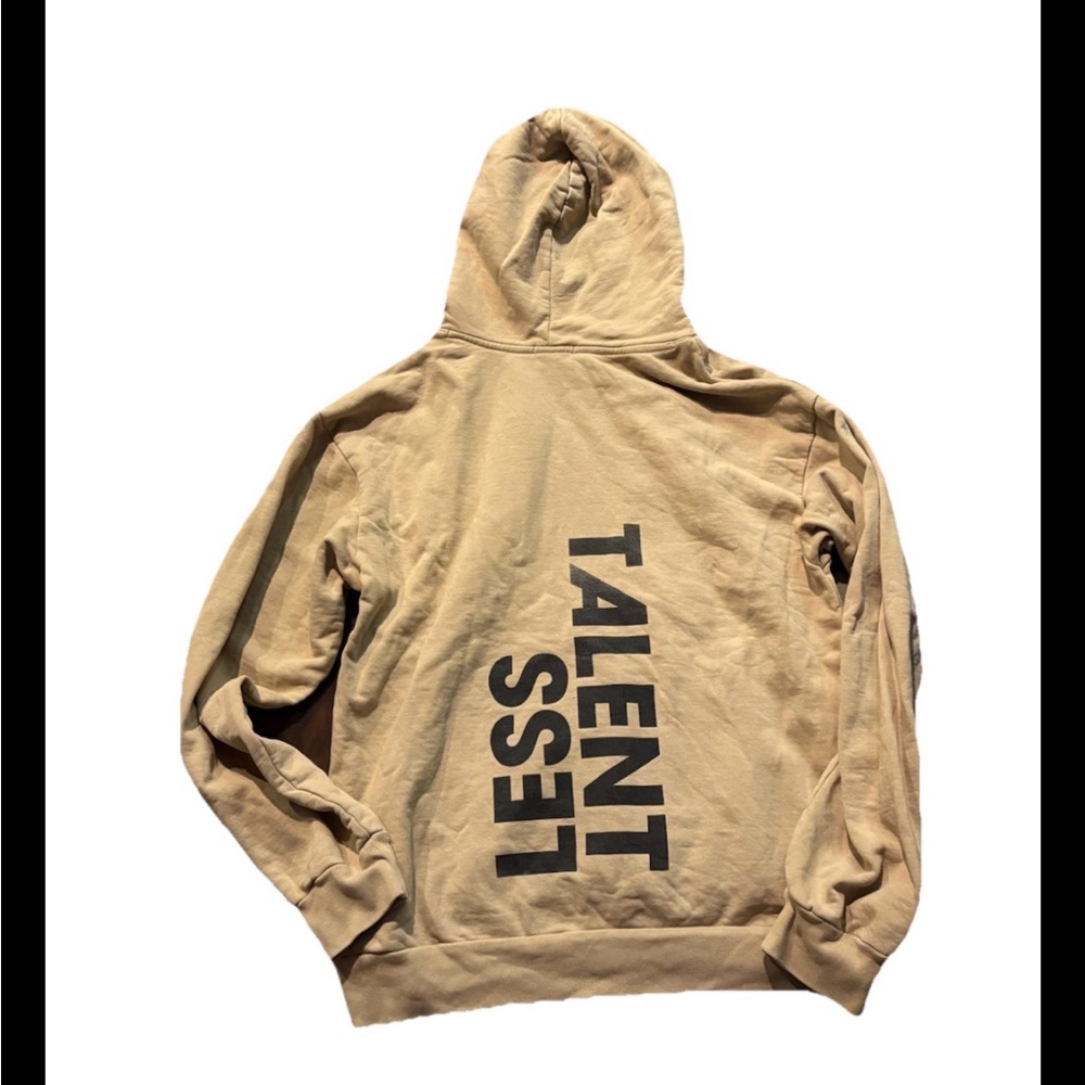 Talentless Heavyweight Men’s Large  Hoodie Tan pockets cotton pullover logo